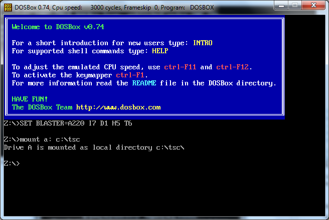 DOSBoxMountA