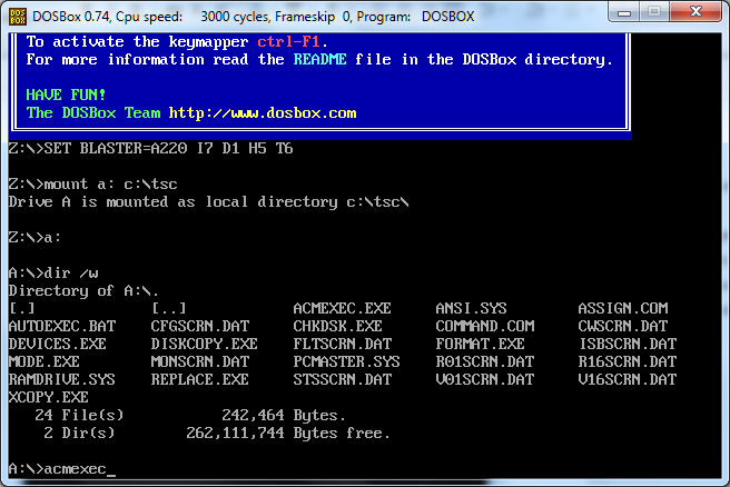 DOSBoxStartACM